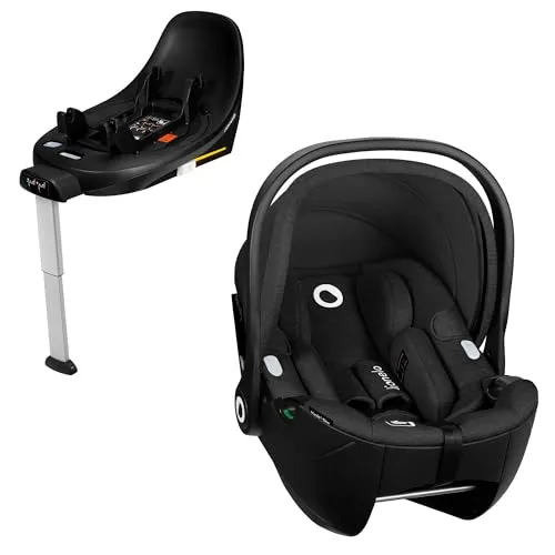 Lionelo MOXIE i-Size SET Kindersitz - i-Size Kinderautositz für Babys (40-87 cm) mit ISOFIX-Basis und stufenlos verstellbarer Kopfstütze für optimale Sicherheit und Komfort.