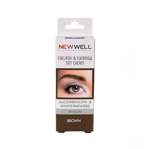 NEWWELL Augenbrauenfarbe 15ml. mit Oxidationsmittel 20ml. langanhaltend und natürlichen Look (Braun)