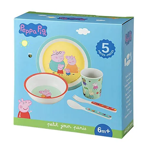 Petit Jour Paris - Geschirrset Peppa Pig - Um wie die Erwachsenen zu essen - PI701K