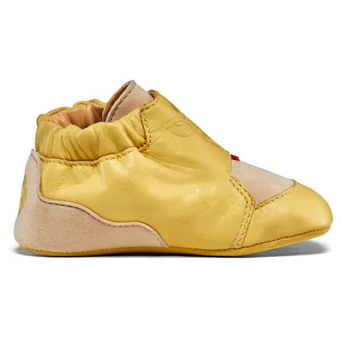 Affenzahn Kid's Krabbelschuh Leder Crawly - Barfußschuhe 18/19 - Leichte Krabbelschuhe aus weichem Leder für Babys und Kleinkinder in Beige, ideal für die ersten Schritte und Freizeitaktivitäten.