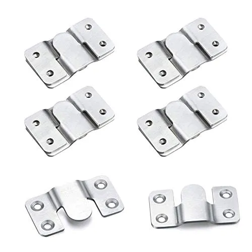 Stücke Unterputz Verdeckte Halterung Schwerlast Bilderrahmen Aufhänger, Schwerlast Ineinandergreifender Bildaufhänger, Edelstahl Möbelverbinder Haken aus Edelstahl für Bilderrahmen 10