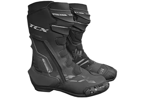 TCX S-TR1 WP Motorradstiefel, wasserdicht, schwarz, Größe 38 - Motorradstiefel mit Groundtrax® Gummilaufsohle für perfekten Grip, Ortholite-Fußbett für Komfort und Atmungsaktivität – ideal für Fahrer, die auch bei Nässe Sicherheit suchen.