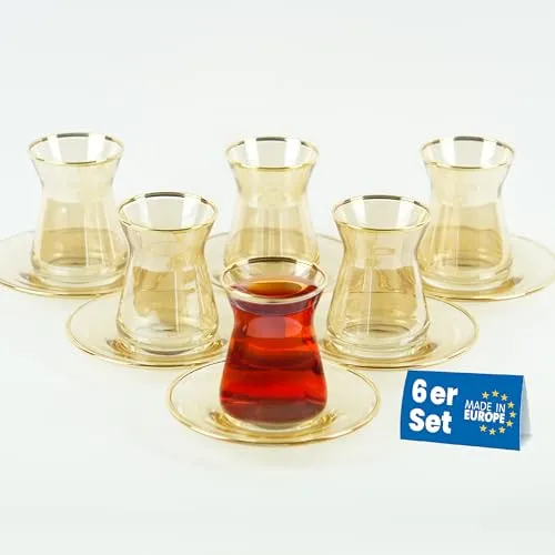 Lyros Türkische Gold Teegläser Set von Lyros