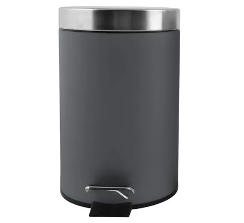 Kynast Garden HomeLine Tretmülleimer Tret-Abfalleimer Mülleimer mit Tretpedal - herausnehmbarer Inneneimer (Grau, 3 Liter)