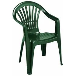 Stapelstuhl Mojawo ALTEA Grün – Praktischer Gartenstuhl - Vielseitiger Stapelstuhl in Grün für Garten und Balkon. Mit stabiler Rückenlehne und komfortablen Armlehnen bietet er optimalen Sitzkomfort. Pflegeleicht und platzsparend – ideal für jeden Außenbereich!