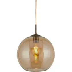 Xxxl Hängeleuchte Balls – Kupfer & Bernstein, höhenverstellbar - Elegante Hängelampe aus Metall und Glas, rund, 120 cm. Ideal für die Innenbeleuchtung über dem Esstisch, sorgt für stimmungsvolles Licht.