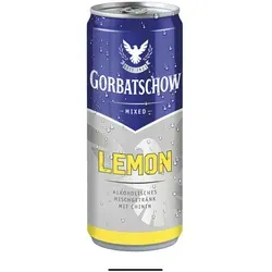 Gorbatschow & Lemon Dose 10% 0,33 Liter - Wodka-Mischgetränk mit 10% Alkoholgehalt, erfrischend und perfekt für Partys oder entspannte Abende. Praktische 0,33 Liter Dose für sofortigen Genuss.