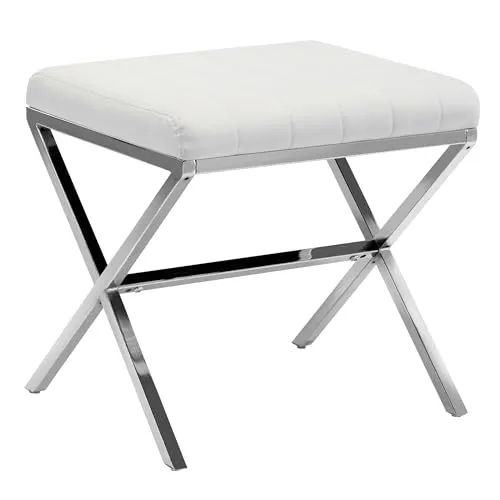 Duhome Sitzhocker Kunstleder - Moderner Polsterhocker für Wohnzimmer & Schlafzimmer - Stilvolle Hocker mit hochwertig gepolsterter Sitzfläche und stabilem Metallgestell, ideal als Fußhocker oder Nachttisch für kleine Räume.