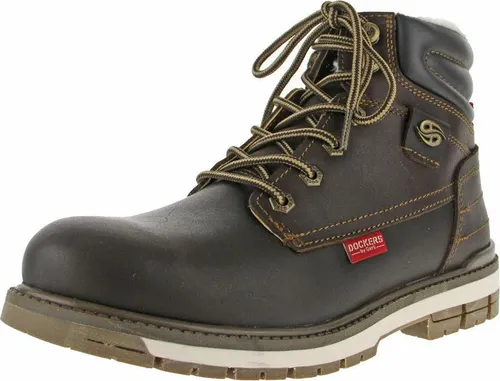 Dockers Stiefelette aus Leder - Wanderschuhe mit warmem Teddyfutter und rutschhemmender Profillaufsohle für sicheren Halt und Komfort in der kalten Jahreszeit.