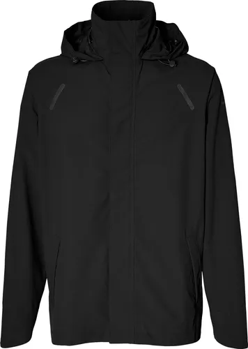 Basil Regenanzug Hoga Unisex - Jet Black, Gr. L - Funktionsjacken mit 5.000 mm Wassersäule, atmungsaktiv und winddicht. Ideal für Radsportler, dank abnehmbarer Kapuze und zusätzlicher Belüftung.