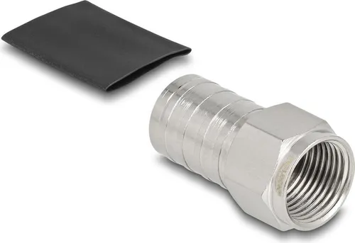 Delock F Stecker zum Crimpen RG-6 mit passendem Schrumpfschlauch