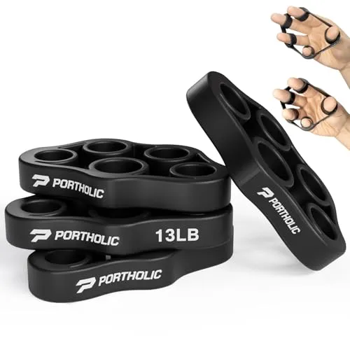 PORTHOLIC Handtrainer, Griffstärker, Fingerdehner, Handgriff-Widerstandsbänder, Handstärker, Handstärkungs-Unterarmtrainer, 4-teiliges Set für Arthritis, Karpalt