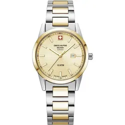 Swiss Alpine Military 7767.1141SAM Damenuhr - Elegante Bicolor-Uhr - Chronographen mit zeitlosem Design, 10 ATM wasserdicht und robustem Edelstahl für stilbewusste Damen
