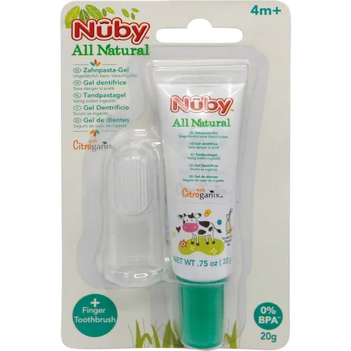 Nûby All Natural Citroganix Fingerzahnbürste und Kinderzahngel