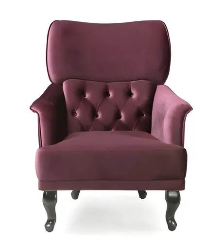 Designer Sessel Chesterfield Lila Samt Modern - Eleganter Polstersessel im Chesterfield-Stil für Erwachsene, ideal für Wohnzimmer oder Schlafzimmer. Mit hochwertigem Samtbezug und einem komfortablen Sitz, der modernen Stil und Gemütlichkeit vereint.