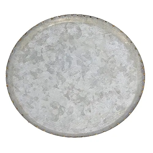 MACOSA SA02092 Blechteller Dekoteller Silber Gold Ø27 cm rund Metall Teller Deko Tischdekoration Dekotablett Dekoschale Tablett