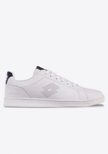 Lotto Stylecode: 2400210U Burgas Unisex Sneaker - Klassischer Retro Tennis Sneaker von Lotto mit perforiertem Logo und stilvollen Ziernähten. Ideal für modebewusste Träger, die Komfort und Stil im Alltag schätzen.