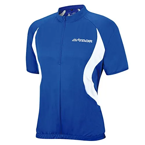 Airtracks Herren Fahrradtrikot Kurzarm Team Radtrikot Jersey Bike Radler Shirt Atmungsaktiv Schnelltrocknend Reflektierend Größen XS S M XL XXL XXXL XXXXL - blau - M