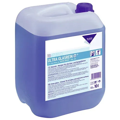 Kleen Purgatis Ultra Glasrein 10 L - Streifenfreier Glasreiniger - Reinigungsmittel für streifenfreie Reinigung von Glas- und Kunststoffflächen mit schnellem Trocknungsprozess und frischem Duft.