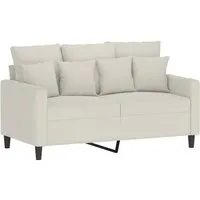 Produktbild vidaXL 2-Sitzer-Sofa Creme 120 cm Samt