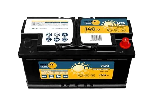 Autobatterie 12V 140 Ah - Solarbatterie AGM - Mobil und Stationär - Solar Batterie Lange Lebensdauer - Versorgungsbatterie Gegen Vibrationen und Stöße Geschützt
