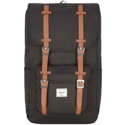 Herschel Little America Rucksack schwarz Uni - Daypack mit klassischem Bergsport-Style, bietet viel Volumen und modernen Komfort. Großes Hauptfach mit Sportbeutelverschluss und auffällige Kunstlederriemen sorgen für Funktionalität und Stil.