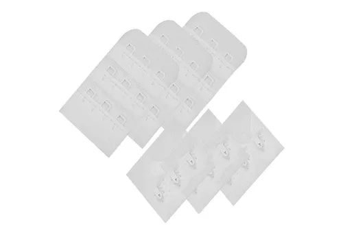 maDDma BH-Träger-Clips 3 Paar BH-Verschluss 40 mm 3 Reihen Dessous Kurzwaren Farbwahl, weiß