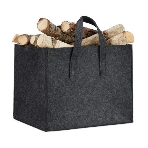 Kaminholzkorb aus filz Kaminholztasche Filzkorb Filzaufbewahrung Zeitungskorb