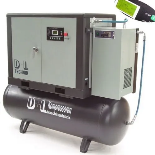 Apex Kompressor Schraubenkompressor 11kW 1400L 10bar 500L Kessel + Druckluftrockner, 11000 W
