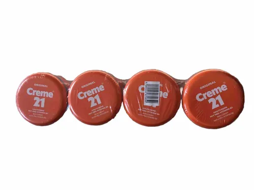 Creme 21 original Hautcreme mit Pro–Vitamin B5 250 ml Dose 4er Pack - Tagespflege für alle Hauttypen, spendet intensive Feuchtigkeit und enthält Pro-Vitamin B5 für gesunde, gepflegte Haut.