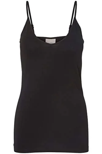 VERO MODA Damen Top VMMAXI My Soft V Singlet NOOS, Gr. 38 (Herstellergröße: M), Schwarz