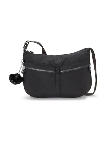 Kipling IZELLAH Umhängetasche in Black Noir - Mittelgroße Umhängetasche, wasserabweisend und leicht, perfekt für den Alltag mit optimaler Größe von 23x33x12 cm.