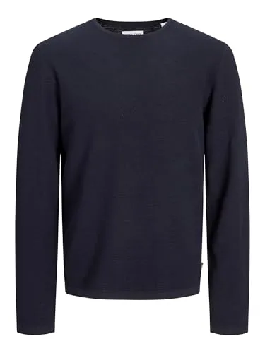 Jack & Jones JJEGEORGE KNIT CREW NECK NOOS Rundhalspullover - Strickpullover aus weichem Baumwollmix, taillenbedeckend und locker geschnitten für optimalen Tragekomfort. Ideal für elegante Bürolooks oder entspannte Freizeitoutfits.