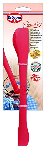 Dr. Oetker Spachtel Rot 27 cm - Praktischer Küchenhelfer aus hochwertigem Silikon, hitzebeständig bis 230°C und ideal für beschichtete Töpfe und Pfannen. Spülmaschinengeeignet und geschmacksneutral für sorgenfreies Kochen.