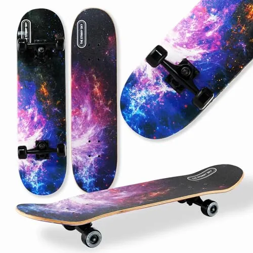 WeLLIFE Skateboard für Anfänger 80x20cm – Ideal für Kinder und Jugendliche