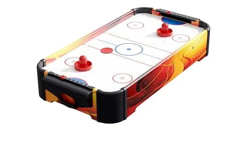 Carromco Airhockey Tisch Speedy-XT - Mini Air Hockey Tischauflage mit Motor, ideal für spannende Spieleabende mit 2 Spielern ab 6 Jahren, inkl. Pusher und Puck