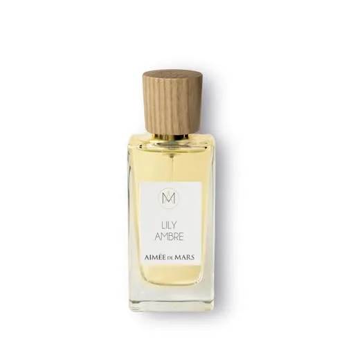 Aimee de Mars Eau de Parfum Lily Ambre - Unisex Duft in 50-ml-Glasflakon, 95% natürliche Inhaltsstoffe für ein pudrig-blumiges Erlebnis, ideal für umweltbewusste Duftliebhaber.