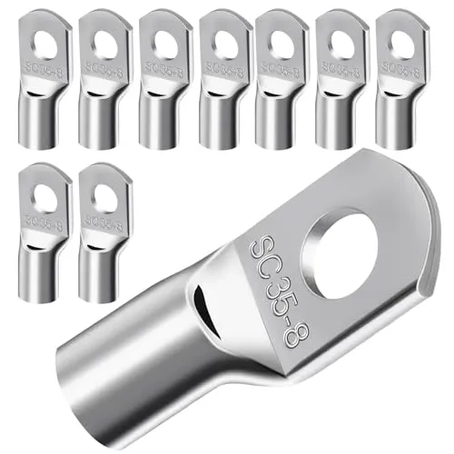 Produktbild Stück Kabelschuhe 35mm² m8,Verdicktes Rohrkabelschuh Ringkabelschuhe Set Verbinder,Unisolierte SC Kabel Verbinder aus Kupfer Verzinnt für Batteriekabel Kfz Verteilerkästen Auto Motorrad Fabrik 10