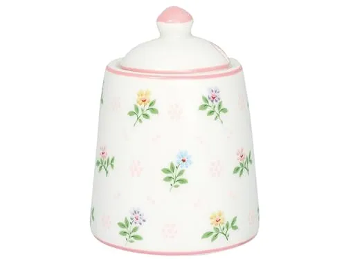 GreenGate Cilja Zuckerdose Weiss 0,3l - Elegante Zuckerdose aus hochwertigem Porzellan, ideal für den stilvollen Tisch. Perfekt für den täglichen Gebrauch oder besondere Anlässe.
