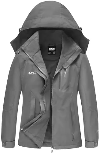 DCmount Regenjacke Damen Wasserdicht übergangsjacke damen Outdoor Wanderjacke softshelljacke für damen mit Kapuze