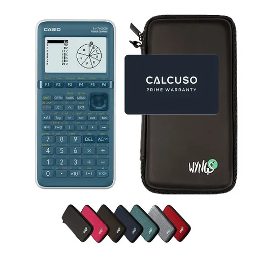 Casio fx-7400GIII Grafikrechner mit WYNGS Schutztasche - Taschen- & Tischrechner, ideal für Schule und Studium, inklusive praktischer Schutztasche für optimalen Schutz unterwegs.