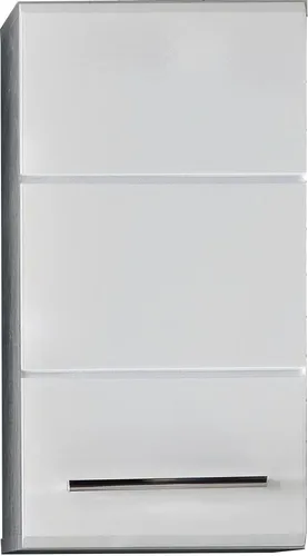 trendteam smart living - Nano Hängeschrank - Beton Stone/Weiß Hochglanz - Unterschrank fürs Bad mit viel Stauraum, pflegeleicht und kratzfest. Maße (BxHxT): 32 x 61 x 21 cm, ideal für moderne Badezimmer.