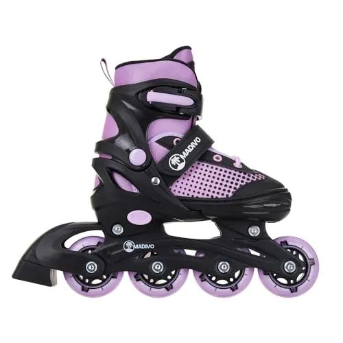 Madivo Horizon Girl Inliner VERSTELLBAR | ABEC-5 Kugellager Inlineskates | für Damen - Mädchen - Kinder | Schwarz/Rosa | Größen: 30-33, 34-37, 38-41 (L (38-41))