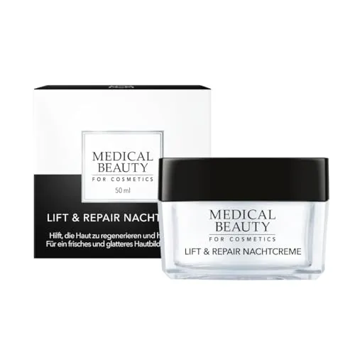MEDICAL BEAUTY® Anti Aging Nachtcreme| mit Hyaluronsäure gegen Trockenheitsfältchen | beugt Irritationen vor und beruhigt strapazierte Haut | 50 ml