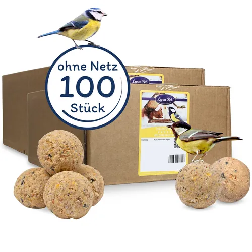 Ganzjahresknödel ohne Netz à 90 g = 9 kg Meisenknödel Vogelfutter Lyra Pet® 100