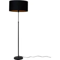Qazqa Parte Stehlampe - Modernes Design in Schwarz - Standleuchten mit luxuriösem, warmem Licht! Die Parte Stehleuchte kombiniert einen schlanken Fuß mit einem ovalen Samtschirm und passt perfekt in jedes moderne oder klassische Zuhause.