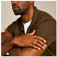 Fossil Herrenring KNOX JF04768040 aus Edelstahl in silber von Fossil