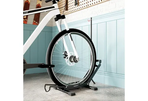 SPORTNOW Fahrradständer mit 80 mm Reifenbreiten (freistehender Bodenparker, 1-St., Stahl Fahrradhalter), Radständer für Boden 75 x 41 x 81H cm Schwarz