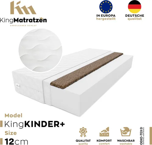 Kindermatratze KingKINDER PLUS 70 x 140 x 12 cm von King Matratzen
