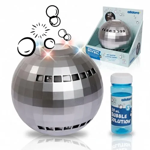 alldoro 60619 LED Seifenblasenmaschine mit Diskokugel-Effekt
